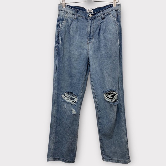 Kensie Denim - Kensie True Vintage Blue Denim Distressed Jeans Size 8/29 Style# EFI02752X